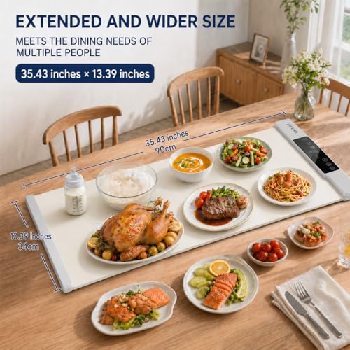 LIFENG Food Warming Mat,Warming Plates to Keep Food Warm - color: Beige, size: 35.43x13.39Inch