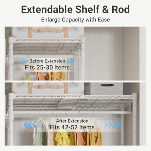 VIPEK X3 Expandable Heavy Duty Clothes Rack Closet Organizer System White - color: White, size: X3