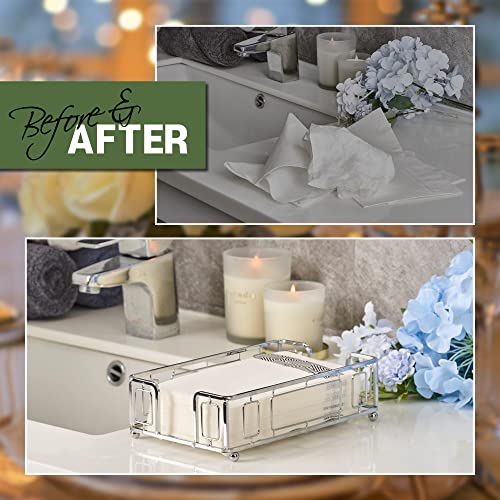 Guest Towel Holder Tray for Bathroom Countertop, Silver Metal - color: G - Silver Guest Towel Holder Tray, size: Guest Towel Holder