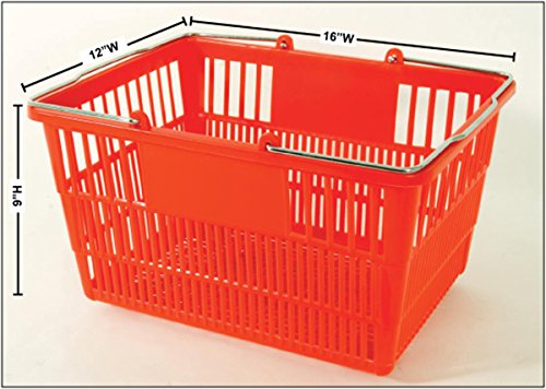 Plastic Shopping Basket Retail Grocery Store Cart Lightweight Set of 12 Red NEW