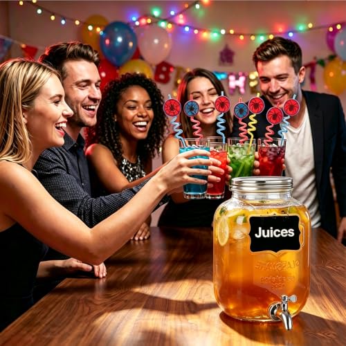 1 Gallon Glass Drinks Dispenser for Parties, Beverage Dispenser for Juice - size: 1 Gallon Dispenser
