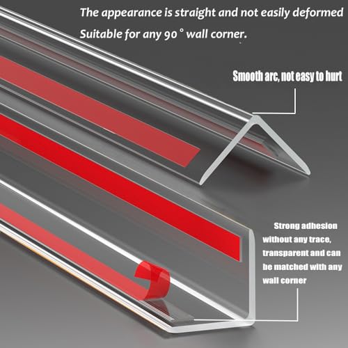 Clear Self-Adhesive Wall Corner Guards Walls Edge Protector & Corner Protectors for Wall, Furniture Corner, Door Easy to Install for Baby (10, 35.43‘’ x 1.2in) - size: 35.43‘’ x 1.2in