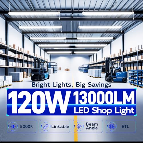 hykolity 4FT 120W LED Shop Light Linkable,13000LM(400w Equivalent) - color: White, size: 4FT-120W