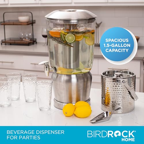 BIRDROCK HOME Large Beverage Dispenser with Stand, 1.5 Gallon - size: 1.5 gallon