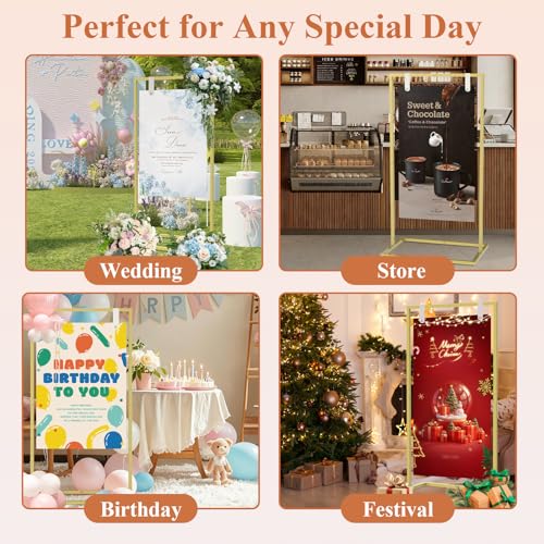 Wedding Sign Holder, Gold - color: Gold