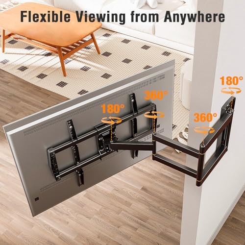 37.9" Long Arm TV Wall Mount for 42-75 Inch TV, Full Motion Swivel and Tilt - size: TV 42-75", Indoor, Long Arm 37.9"