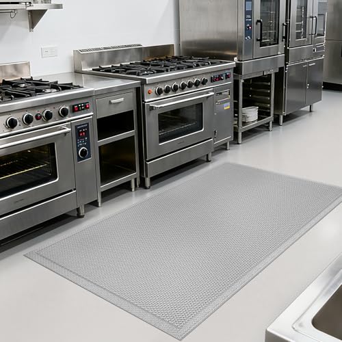 Front Door Mat Outside Entrance Drainage Doormat Grey 36"x59" - color: Grey, size: 36''x59''