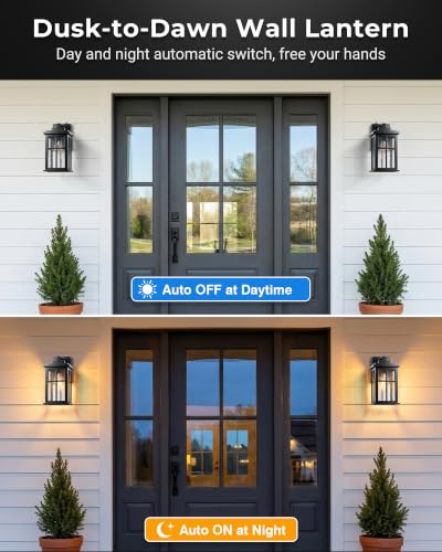 VIANIS Black Porch Lights Outdoor Dusk to Dawn, UL-Listed - color: Black, size: 1-Pack