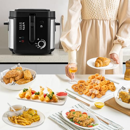 SUSTEAS Deep Fryer with Basket, Electric Deep Fryers for Home Use, 2.25Qt - size: 2.5L