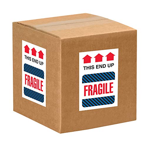 Tape Logic Aviditi Tape Logic 4" x 6","This End Up Fragile" Multiple Warning Sticker, for Shipping, Handling, Packing, and Moving (1 Roll of 500 Labels)