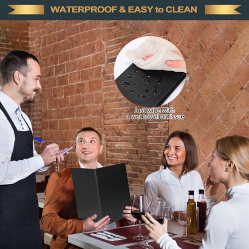 Restaurant Menu Covers Holders 8.5" X 14", 1 Pack, 2 View, Black - size: 8.5"x14"(2 views/ 1pack)