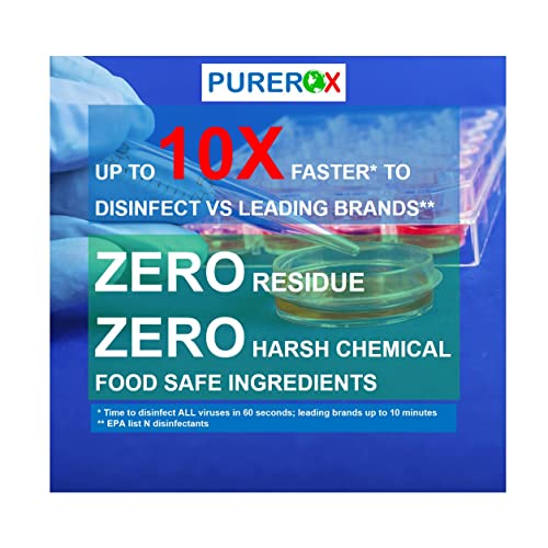 PUREROX disinfectant (16oz, 2pk) Eliminate 99.9999% MRSA, Norovirus, Viruses, Fungus, Bacteria. Hospital Grade. Safe for Use Anywhere. No residue. Suitable for All Surfaces.