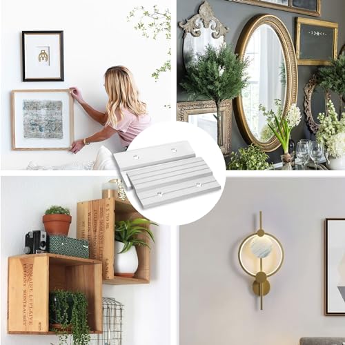 AENTGIU 5 Pairs French Cleat Picture Hanger, 4" Aluminum Z Clips Wall Mount - size: 4 inch, 5 Pair(10 Pcs)