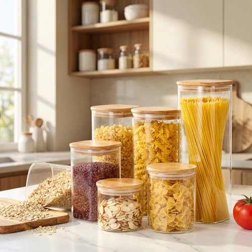 57 oz Square Glass Food Storage Containers with Airtight Bamboo Lids, 3Pack - color: 57oz 3 Pack