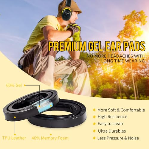 ZOHAN EM037 6.0 Bluetooth Hearing Protection 30dB SNR Noise Reduction - color: Yellow+gel