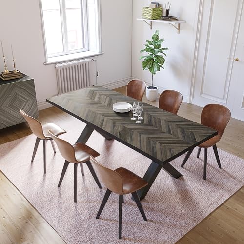 Howizz Chevron Acacia Butcher Block Countertop 48 x 30 x 1.5 Inches, Mocha Stain Solid Wood Table Top for Desk Top, Workbench Top, Kitchen Countertop - color: Acacia - Chevron - Mocha - Finished, size: 48"L x 30"W x 1.5"Th