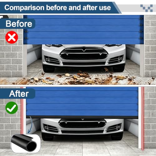 Draft Blocker Garage Door Seal, 16.8 Ft P-Type Bottom Weatherstrip Seal (Small P Bulb-0.19inch, 10Ft) - color: Small P Bulb-0.19inch, size: 10 Feet