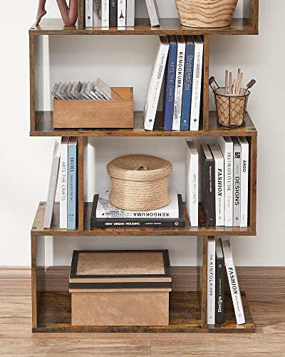 VASAGLE 5-Tier Bookcase, Open Storage, 27.6 x 9.4 x 62.6 Inches - color: Rustic Brown, style: 5-Tier (27.6"W)