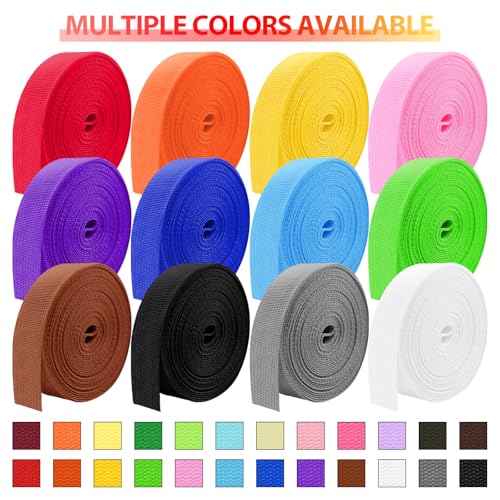 Polypropylene Webbing 1 Inch 1.5 inch 2 inch Nylon Webbing Straps, 5 10 25 50 100 Yards Webbing Strapping - color: Black, size: 1.5 Inches x 5 Yards