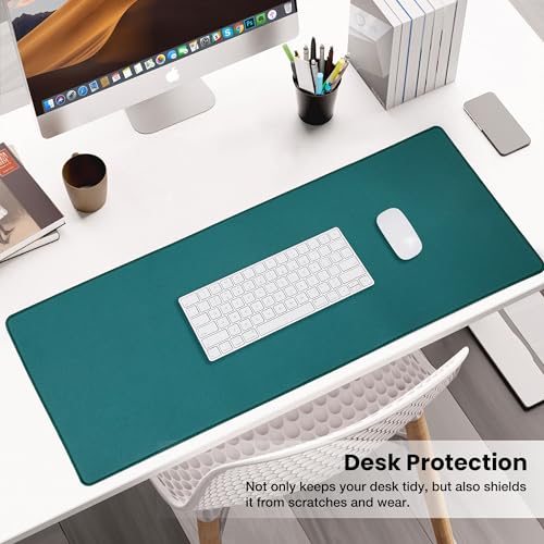 ALOANES Non-Slip Extended Mouse Pad Office&Home Desk Mat Stitched Edge - color: Green, size: 35.4L x 15.7W inches