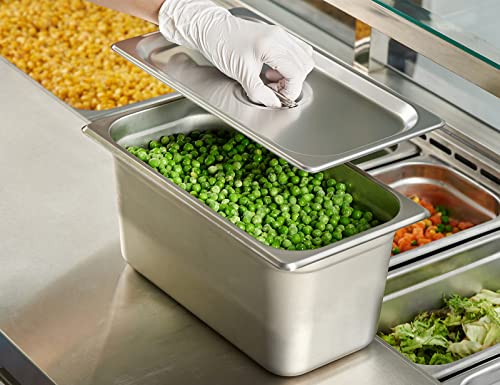 CURTA 6-Pack 1/3 Size Steam Table Pan Covers with Handle, NSF Certified 18/8 Stainless Steel Hotel Pan Lids for Catering, Buffet, Restaurant, Commercial Kitchen, Dishwasher Safe - color: 1/3 Size, size: Plain Lid