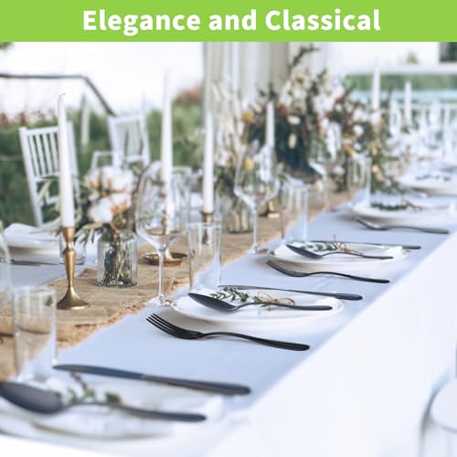 24-Piece Black Silverware Set with Steak Knives - Forks and Spoons Silverware Sets, Stainless Steel Flatware Cutlery Set for 4, Mirror Finished Utensil Sets Dishwasher Safe for Home Kitchen Restaurant