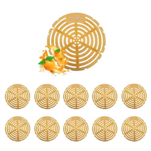 ScentBon Eva Urinal Screens Round 7 Inch Length x 7 Inch Width Pack of 10 (Orange Blossom)