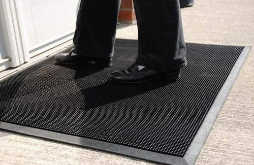 Durable Corporation-396S3672 Heavy Duty Rubber Fingertip Outdoor Entrance Mat, 36" x 72", Black - size: 3' x 6' (Rectangular)