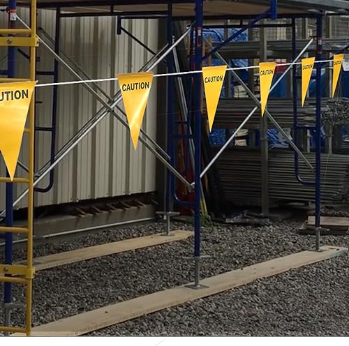 Blue Pennant Banner Flags | OSHA 500lb Rated | Strand Fade Resistant 【102FT】 - color: Blue, size: 7"x10"x102Ft