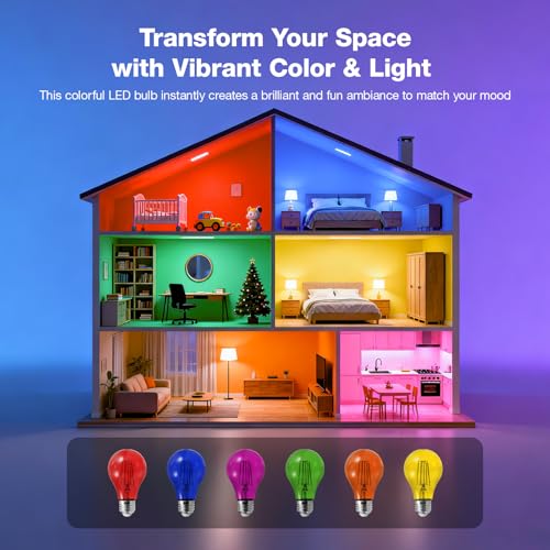 LEDVANCE Sylvania LED Green Glass Filament A19 Light Bulb, Efficient 4.5W, 40W Equivalent, Dimmable, E26 Medium Base - 1 Pack (40303) - color: Green, size: 1 Count (Pack of 1)