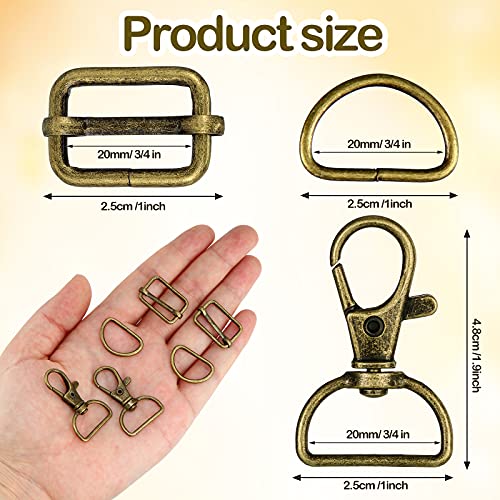 Hotop 56 Pcs D Rings Purse Hardware for Bag Making, 25 mm, Bronze - color: Bronze, size: 25 mm
