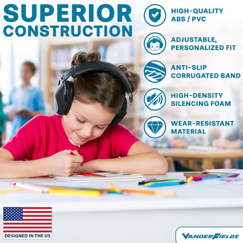 Kids Noise Canceling Headphones - 31 dB (2K Hz) - Ear Protection Earmuffs - color: Black