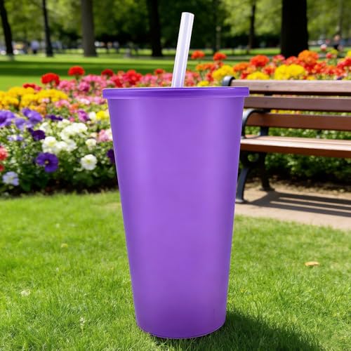 32 oz Cup with Lid and Straw set 8, Reusable Plastic Tumblers Jewel - color: Jewel