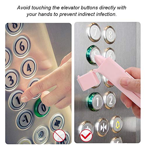 No-Touch Door Opener Contactless Safety Door Opener, EDC Door Opener Tool No-Touch Elevator Press Stick Button Pusher Tool,Easy to Carry()