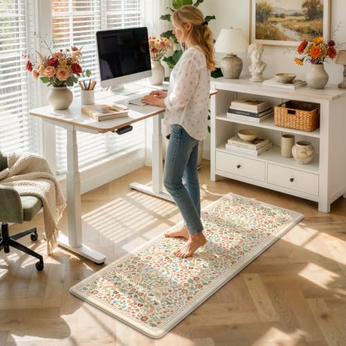 Collive Cushioned Anti Fatigue Kitchen Mats, Non Slip Kitchen Rugs, 20"x39" - color: Beige, size: 24"W x 59"L