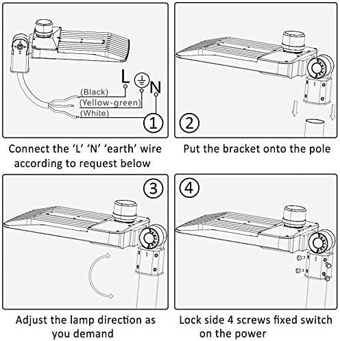 ledmo 300W LED Parking Lot Light 36000LM 5000K Adjustable Slip Fit Mount - size: Big/300/Slip Fit