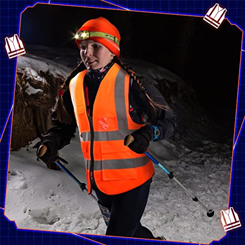 Funtery 2 pcs Halloween Orange Hunting Vest High Visibility Safety Clothes