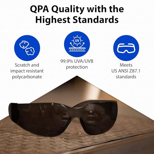 Quest Anti-Fog Safety Glasses, ANSI Z87.1, Smoke, Pack of 24 - color: Smoke, size: Pack of 24