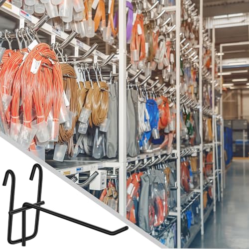 Moxweyeni 25 Pack Grid Wall Hooks, 6 Inch Black Gridwall Hanger - color: Black, size: 6 Inch