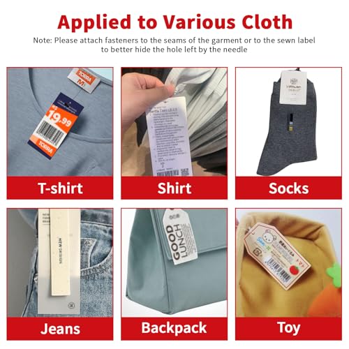 Standard Tagging Gun Price Garment Tag Attacher Gun for Clothing with 5 Needles and 1000 1.4inch Barbs Fasteners for Fine Tagging Applications Red - color: Red