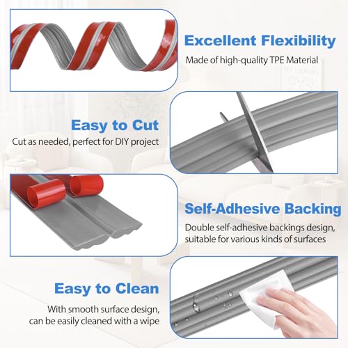 Corner Molding Trim Peel and Stick Wall Corner Protector - color: Gray, size: 0.8 In x 10 Ft
