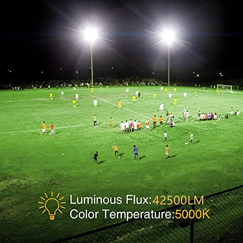 XYCN 2 pack 300W LED Flood Light(2000W Equivalent),Super Bright 42,500LM 5000K Daylight IP66 Waterproof Security Outdoor LED Arena Lights Commercial Lighting Floodlight for Backyard|Court|Stadium|Yard - color: 300W 2pack led flood light