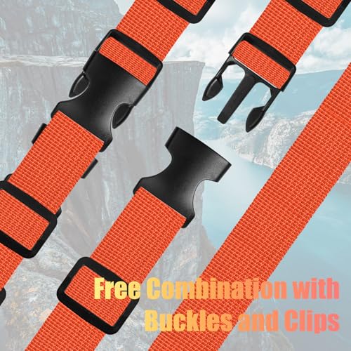Polypropylene Webbing 1 Inch 1.5 Inch Nylon Webbing Straps Poly Strapping - color: Orange, size: 1 inch x 20 yards