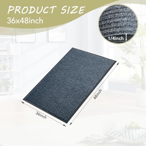 Front Door Mat, 3'x4'Indoor Outdoor Welcome Commercial Floor Mats - size: 36"x48"