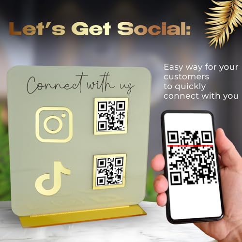 Skywin QR Code Sign for Business, Cash App QR Code Sign Stand - Beige - color: Beige