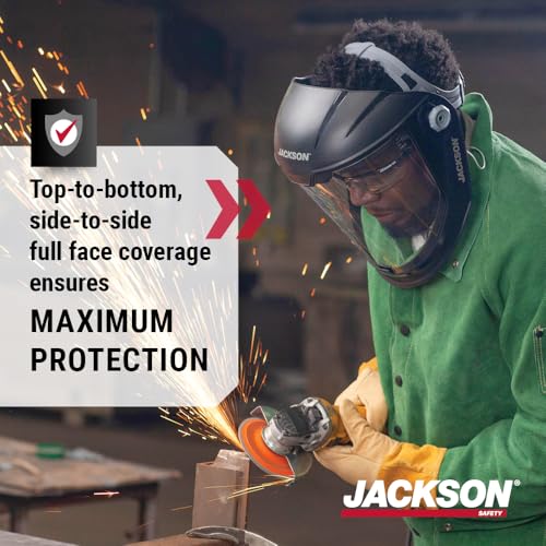 Jackson Safety Maxview Face Shield, Anti-Fog Clear Tint for Work ANSI Z87.1 - style: Anti-fog
