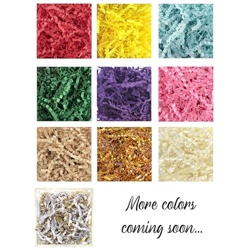 Art Secret Crinkle Cut Paper Shred Filler for Packing and Filling Gift Baskets - 2 LB (Green) - color: Green