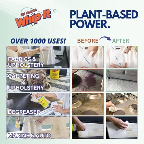 Whip-It Stain Remover and Concentrate Kit, 2-32oz Concentrates & 1-32 OZ Pro Spray Stain Remover, Makes 64 Bottles, Removes Coffee, Wine, Baby Stains, Pet Stains, Plant Based, Enzyme Cleaner, 500 Uses - size: 32 Fl Oz (Pack of 3)