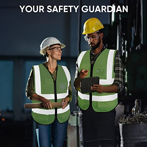 TICONN High Visibility Reflective Safety Vest for Men & Women, ANSI Class 2 - color: Green, size: 4X-Large