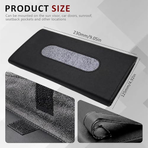 Car Visor Tissue Holder, Car Tissue Organizer, 23 * 12.5cm - color: Black